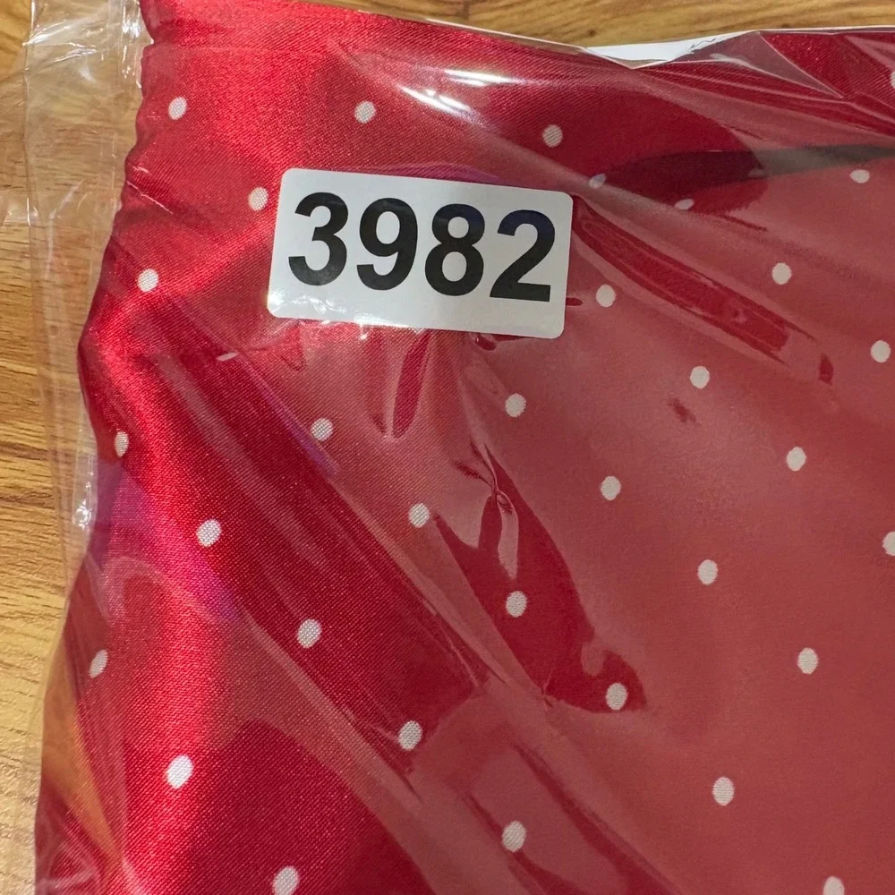 PINK K Victorias‎ Secret Satin Pajama Sleep Shirt Top Red M Polka Dot Loungewear - Picture 6 of 6